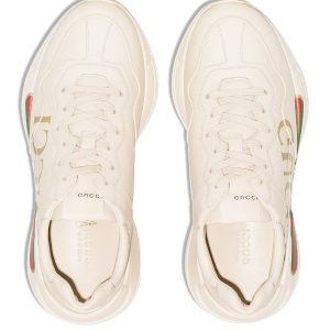 Gucci Ivory Leather Toddler Rhyton Gu-cci Logo Sneaker