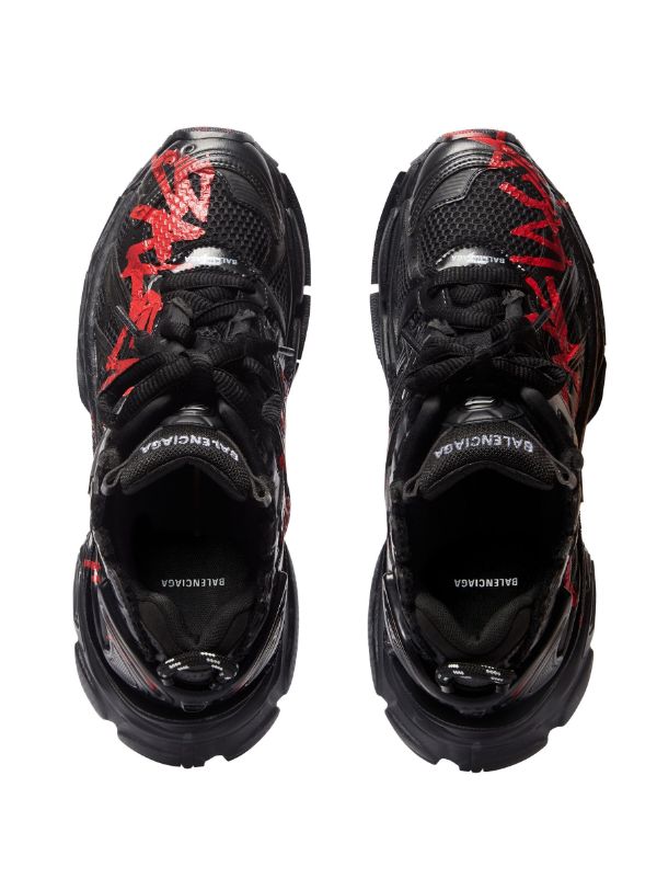 BALENCIAGA RUNNER SNEAKER ‘GRAFFITI – BLACK RED’