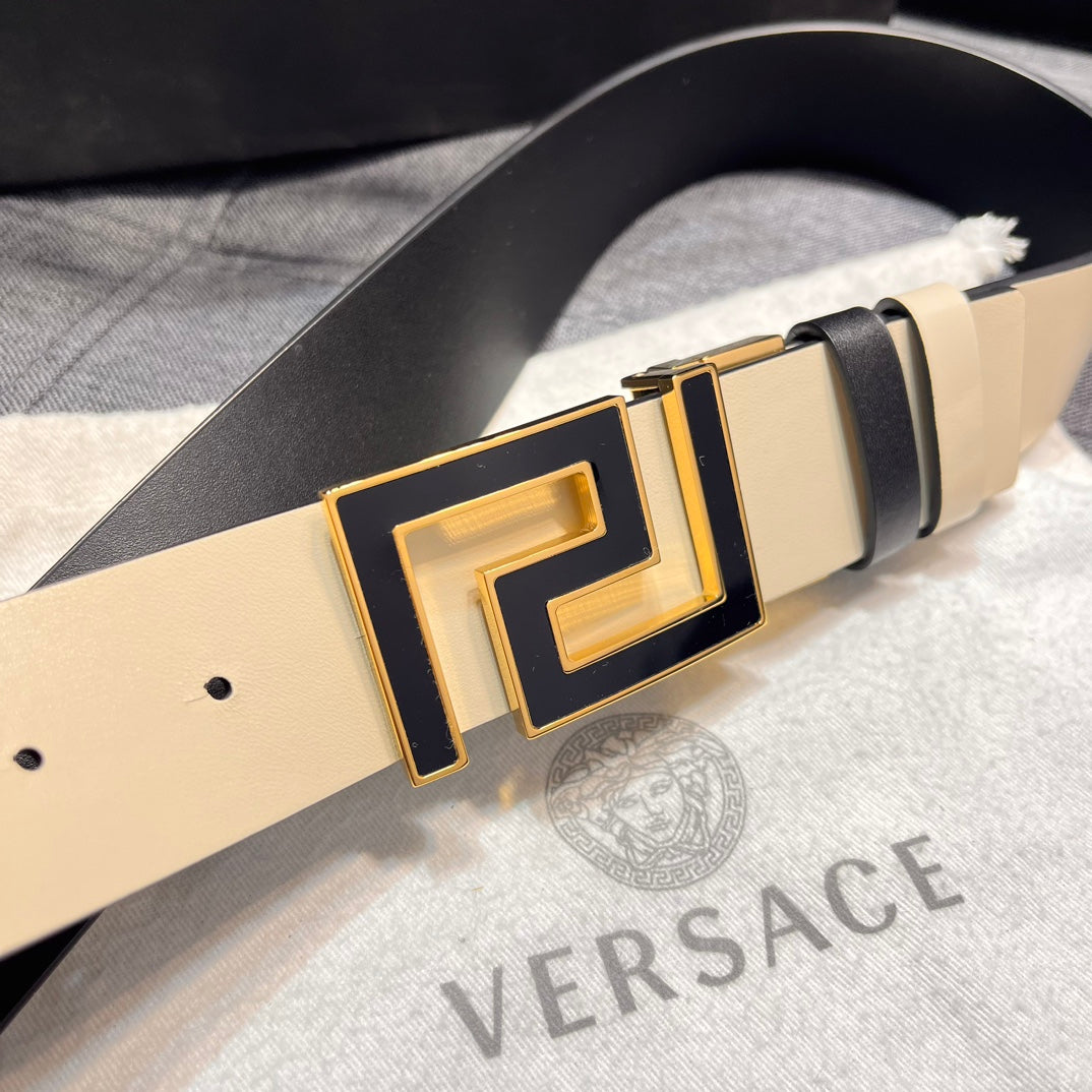 Versace Greca reversible leather belt