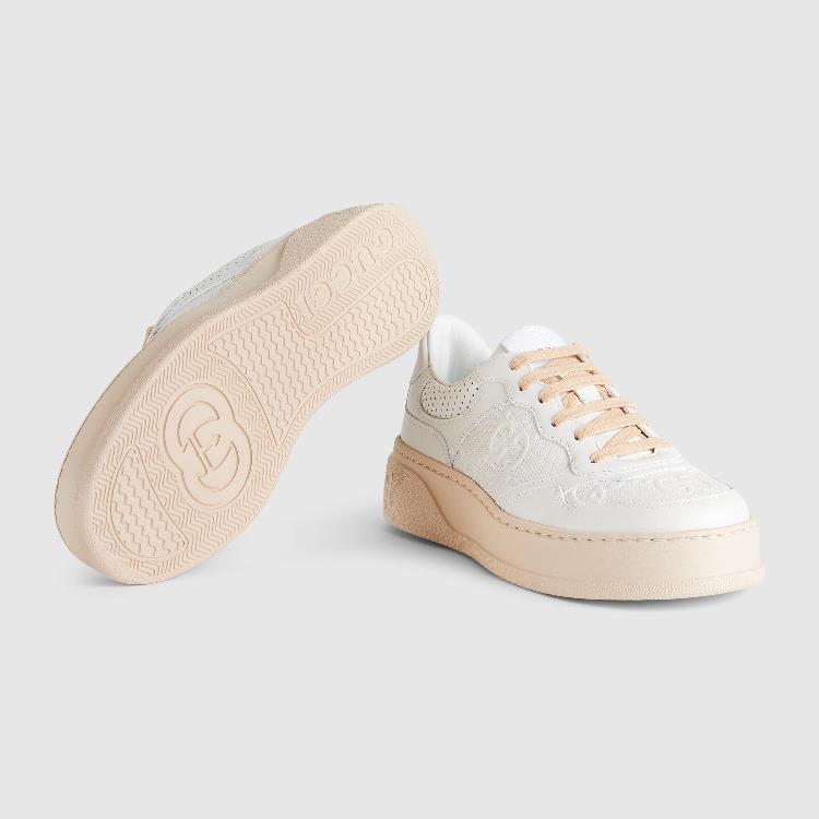 GG EMBOSSED SNEAKER WHITE