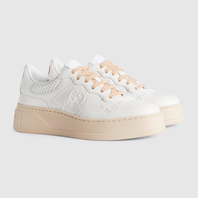 GG EMBOSSED SNEAKER WHITE