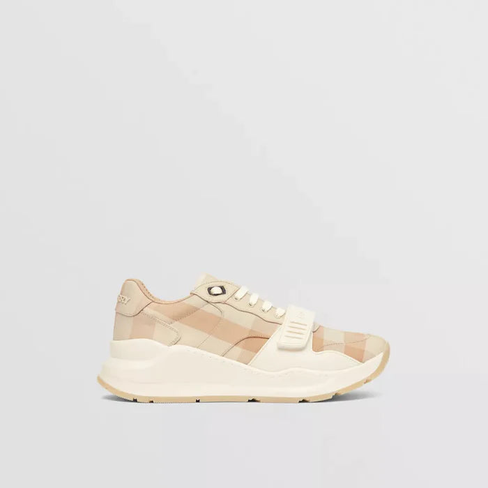 CHECK COTTON SNEAKERS SOFT FAWN