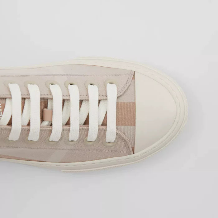 CHECK COTTON SNEAKERS SOFT FAWN