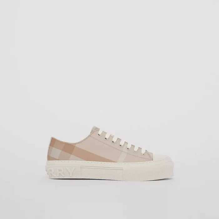 CHECK COTTON SNEAKERS SOFT FAWN