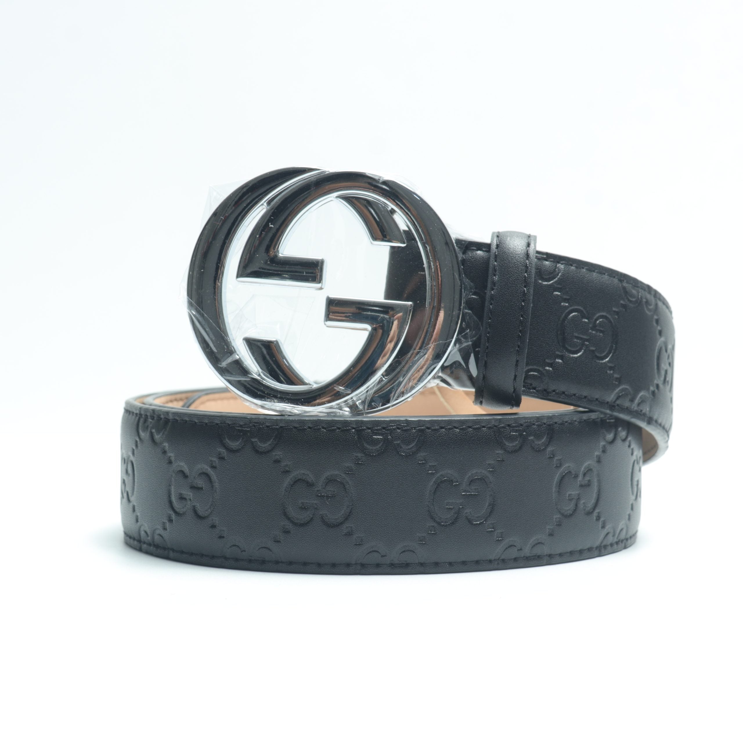 Gucci home double G dark pattern printed belt belt