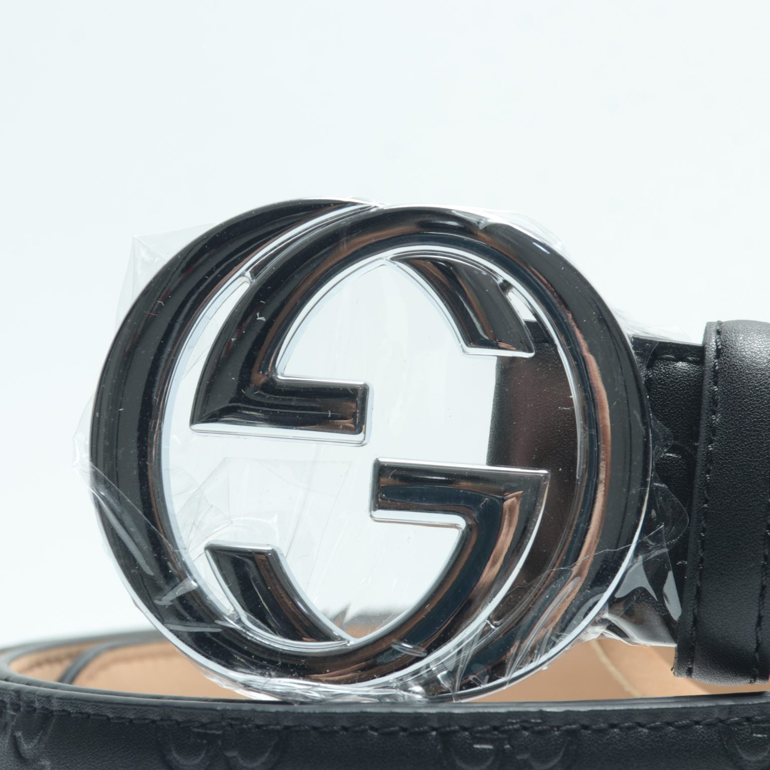 Gucci home double G dark pattern printed belt belt